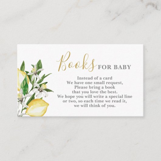 Lemons Bloemen Boeken voor Baby Kaart (Voorkant)