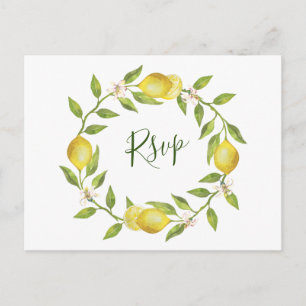Lemons Blossom Bruiloft RSVP met Maaltijd Keuze Briefkaart