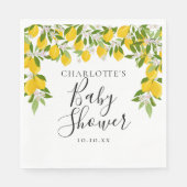 Lemons Blossom Greenery Baby shower Servet (Voorkant)