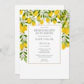 Lemons Blossom Greenery Bridesmaids Luncheon Kaart (Voorkant / Achterkant)
