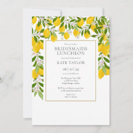Lemons Blossom Greenery Bridesmaids Luncheon Kaart