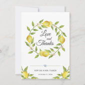 Lemons Blossom Greenery Floral Bedankkaart (Voorkant)