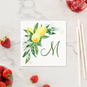 Lemons Blossom Greenery Monogram Servet (Insitu)