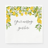Lemons Blossom Greenery Stijlvol Script Bericht Servet (Voorkant)