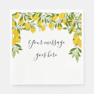 Lemons Blossom Greenery Stijlvol Script Bericht Servet