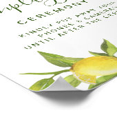 Lemons Blossom Greenery Unplugged Wedding Ceremony Poster (Hoek)