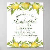 Lemons Blossom Greenery Unplugged Wedding Ceremony Poster (Voorkant)