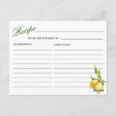 Lemons Blossom Greenery Vrijgezellenfeest Recipe K Briefkaart (Achterkant)