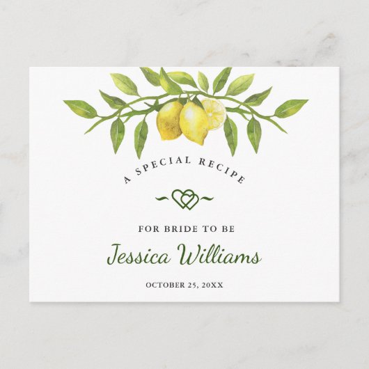 Lemons Blossom Greenery Vrijgezellenfeest Recipe K Briefkaart (Voorkant)