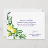 Lemons Blossom Greenery Waterverf Bedankkaart (Achterkant)