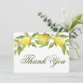 Lemons Blossom Greenery Waterverf Bedankkaart (Staand voorkant)
