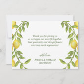 Lemons Blossom Greenery Waterverf Bedankkaart (Achterkant)