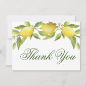 Lemons Blossom Greenery Waterverf Bedankkaart (Voorkant)