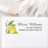 Lemons Blossom Greenery Waterverf Return Address Etiket (Insitu)