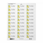 Lemons Blossom Greenery Waterverf Return Address Etiket (Full Sheet)