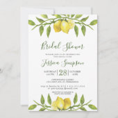 Lemons Blossom Greenery Waterverf Vrijgezellenfees Kaart (Voorkant)