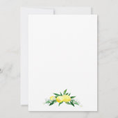 Lemons Blossom Greenery Waterverf Vrijgezellenfees Kaart (Achterkant)