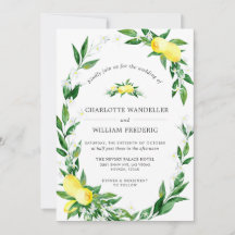 Lemons Blossom Greenery Waterverf Wedding