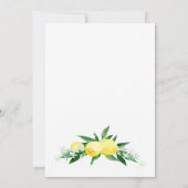 Lemons Blossom Greenery Waterverf Wedding Kaart (Achterkant)