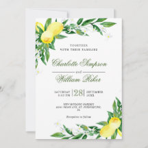 Lemons Blossom Greenery Waterverf Wedding