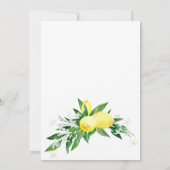 Lemons Blossom Greenery Waterverf Wedding Kaart (Achterkant)