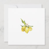 Lemons Blossom Greenery Waterverf Wedding Kaart (Achterkant)