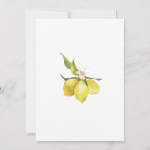 Lemons Blossom Greenery Waterverf Wedding Kaart (Achterkant)