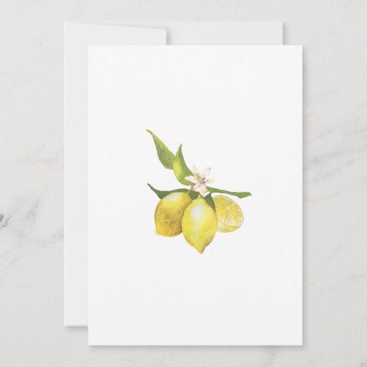 Lemons Blossom Greenery Waterverf Wedding Kaart (Achterkant)