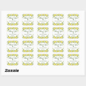 Lemons Blossom Greenery Waterverf Wedding Vierkante Sticker (Vel)