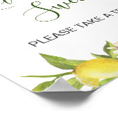 Lemons Blossom Greenery Wedding Dessert Bar Poster (Hoek)