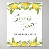 Lemons Blossom Greenery Wedding Dessert Bar Poster (Voorkant)