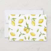 Lemons Blossom Greenery Wedding RSVP Kaart (Achterkant)