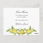 Lemons Blossom Rustic wordt je mijn Bloemenmeisje Briefkaart (Achterkant)