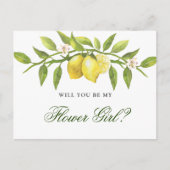 Lemons Blossom Rustic wordt je mijn Bloemenmeisje Briefkaart (Voorkant)