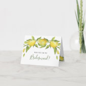 Lemons Blossom Rustic zal je een Bridesmaïde Kaart (Voorkant)