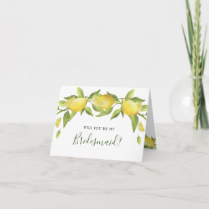 Lemons Blossom Rustic zal je een Bridesmaïde Kaart