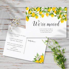 Lemons Blossom We hebben een nieuw adres verplaats Aankondigingskaart