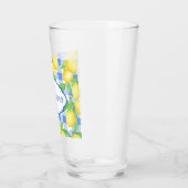 Lemons & Blue Gingham gepersonaliseerd glas (Links)