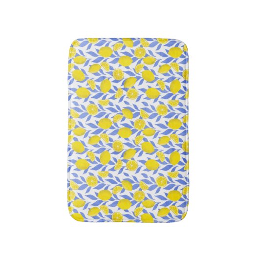 Lemons Blue Mediterranean Badmat (Voorkant Verticaal)