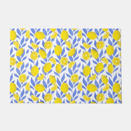 Lemons Blue Mediterranean Deurmat (Voorkant)