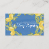 Lemons Blue Paint Wedding Registry Enclosure Kaart Visitekaartje (Voorkant)