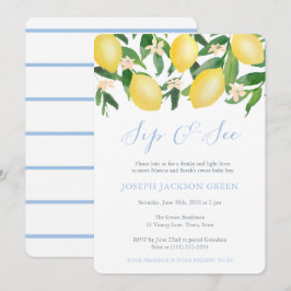 Lemons Blue Sip en See party; ontmoet nieuwe babyj Kaart