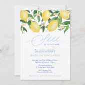 Lemons Blue Tegel Vrouw Surprise Birthday Party Kaart (Voorkant)