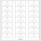Lemons Blue Text Guest Envelope Adresetiketten Sticker (Vel)