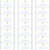 Lemons Blue Text Guest Envelope Adresetiketten Sticker (Voorkant)