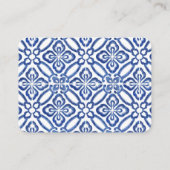 Lemons Blue Tiles Diaper Raffle Boy Baby shower Informatiekaartje (Achterkant)