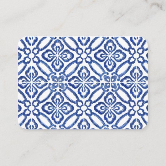 Lemons Blue Tiles Diaper Raffle Boy Baby shower Informatiekaartje (Achterkant)