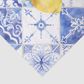 Lemons Blue White Tile Rustic Farmhouse ontkoppeli Tissuepapier (Detail)