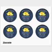 Lemons Blue Wood Wedding Bedankt Limoncello Ronde Sticker (Vel)