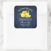 Lemons Blue Wood Wedding Bedankt Limoncello Vierkante Sticker (Tas)